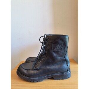 Polo Ralph Lauren Mens Black Leather Flaxby Military Combat Lace Up Boots 9 D